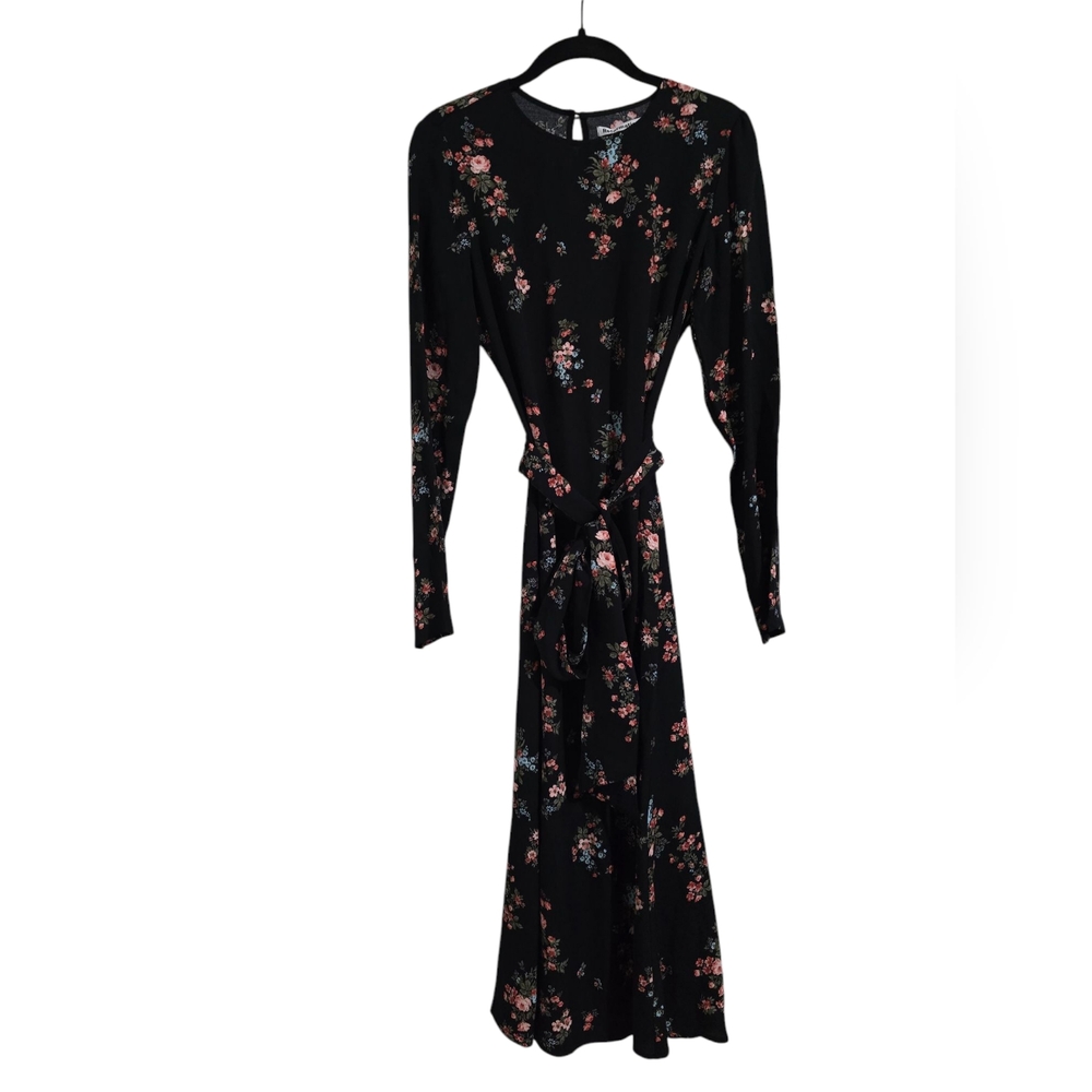 NEW Reformation Jeana Marisol Midi‎ Dress Black Floral Size 2